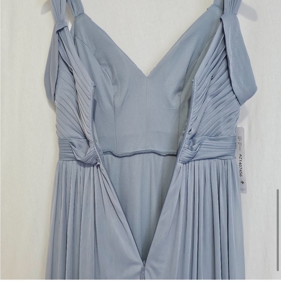 Azazie NWT Stretch-Mesh "Calla" Dusty Blue Bridesmaid Prom Dress Size A2 - Picture 9 of 14